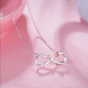 1 LEFT! Silver Infinity Rose Necklace